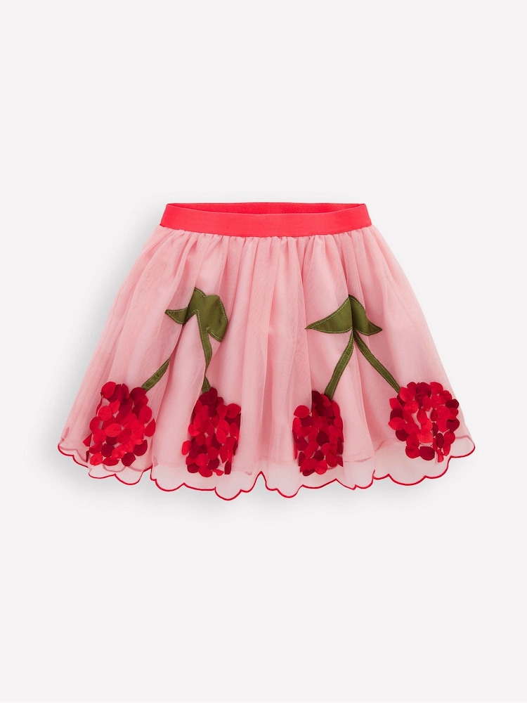 Boden Pink Cherry Appliqué Tulle Skirt - Image 1 of 3 Boden Pink Cherry Appliqué Tulle Skirt - Image 1 of 3