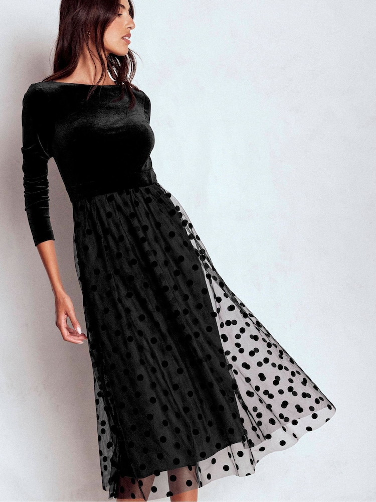 Buy Boden Black Velvet Bodice Jersey Dress from Next USA