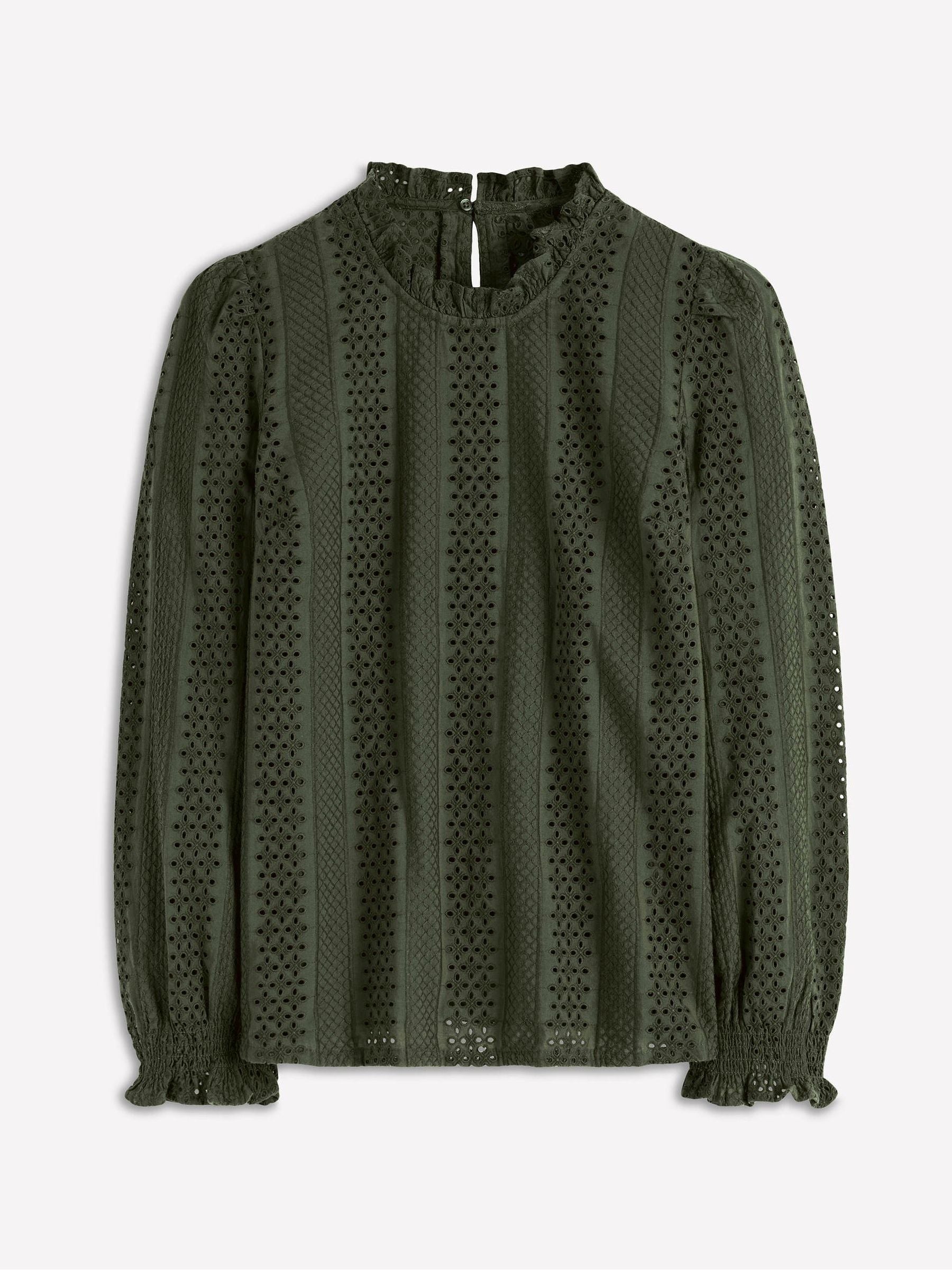 Buy Boden Green Frill Detail Broderie Top from Next USA Buy Boden Green Frill Detail Broderie Top from Next USA