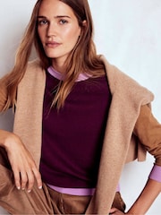 Boden Purple Meg Raglan Sleeve Jumper - Image 3 of 7