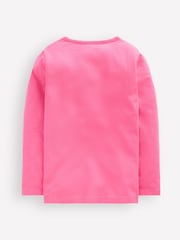 Boden Pink Christmas Long Sleeve Boucle T-shirt - Image 2 of 3