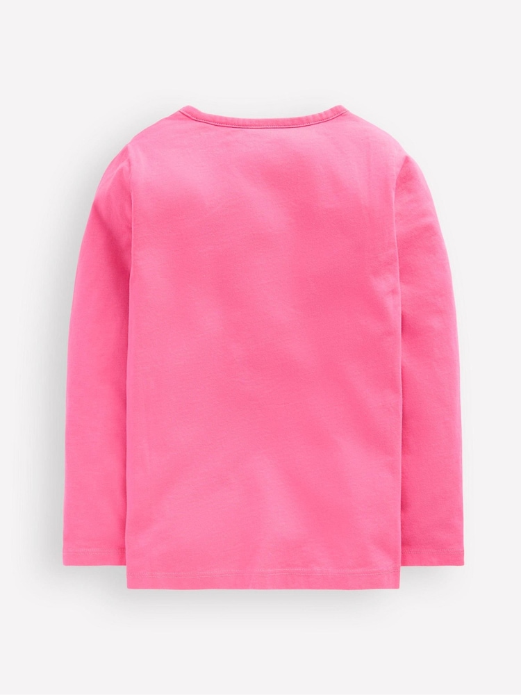 Boden Pink Christmas Long Sleeve Boucle T-shirt - Image 2 of 3