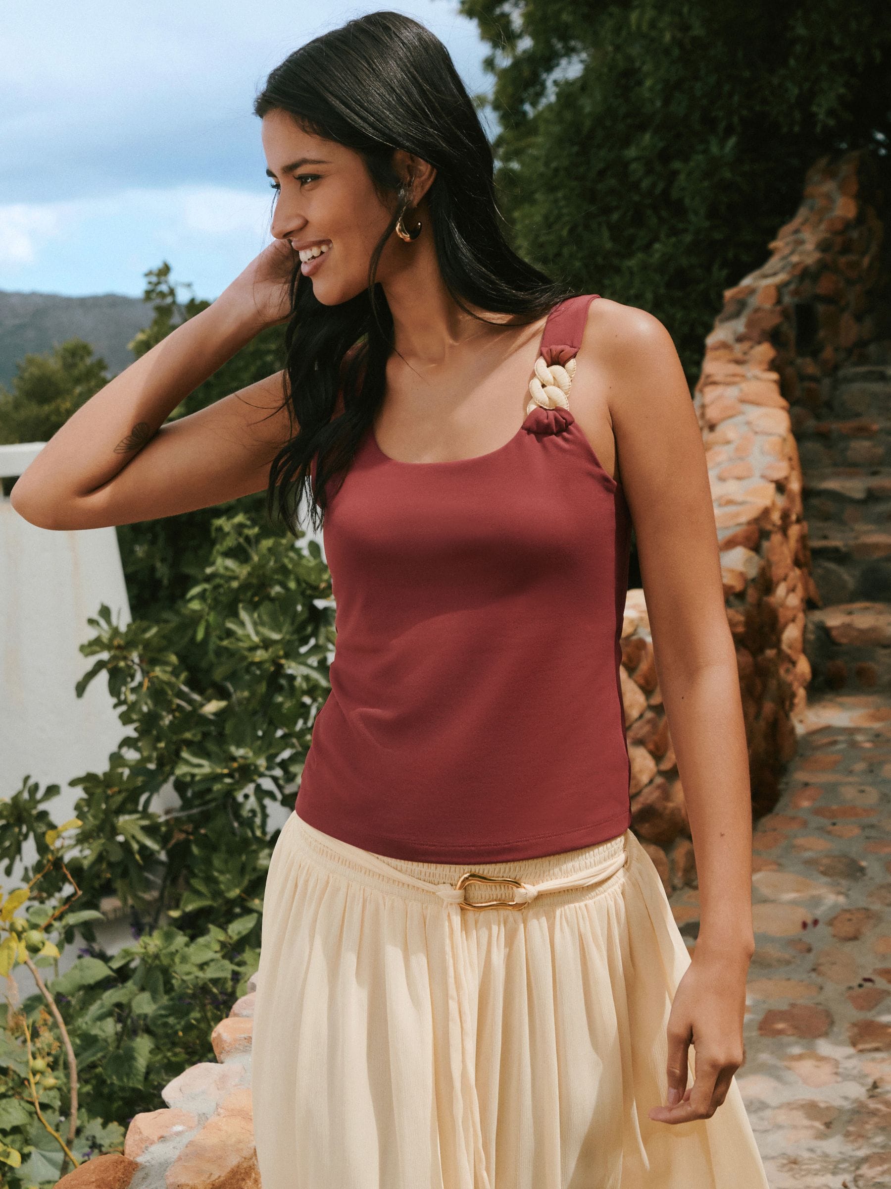 トップス vrg23sssh250 Buy Rust Red Hardware Sleeveless Tank Top from Next USA