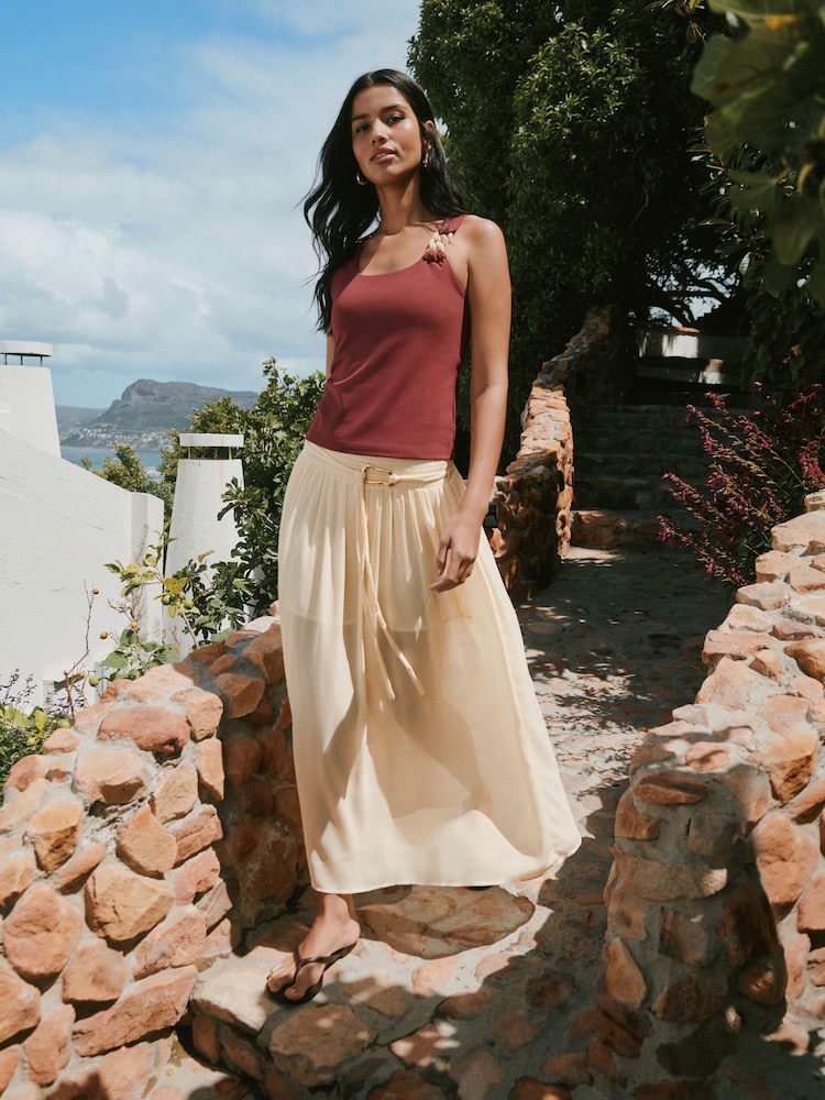 Rust Red Hardware Sleeveless Tank Top - Image 2 of 3