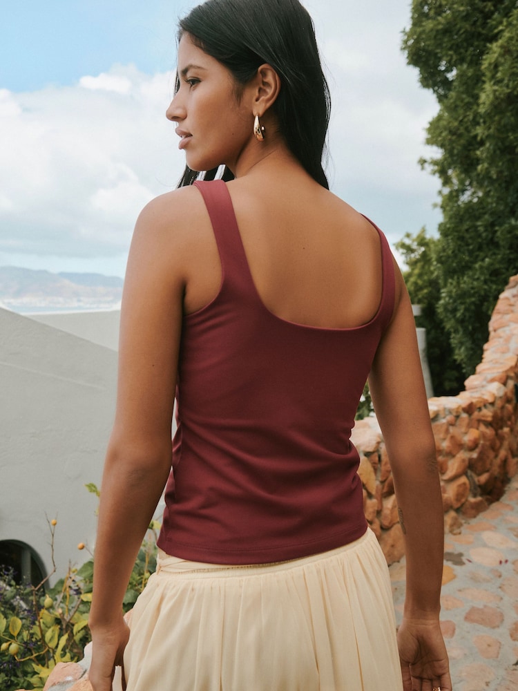 Rust Red Hardware Sleeveless Tank Top - Image 3 of 3