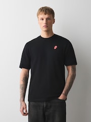 Black License Rolling Stones Plain Embroidered T-Shirt - Image 1 of 7