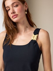 Black Hardware Sleeveless Tank Top - Image 1 of 7