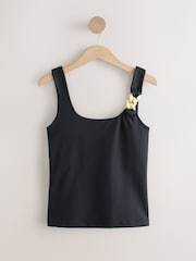 Black Hardware Sleeveless Tank Top - Image 5 of 7