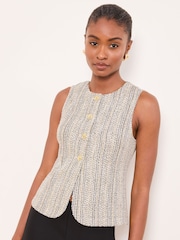 Lipsy Monochrome Boucle Waistcoat - Image 1 of 4