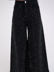 Amy Lynn Demi Stretch Denim Embellished Wide Leg Jeans - Bild 2 von 6