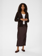 Kaffe Kaemria Long Sleeve Short Brown Cardigan - Image 3 of 6