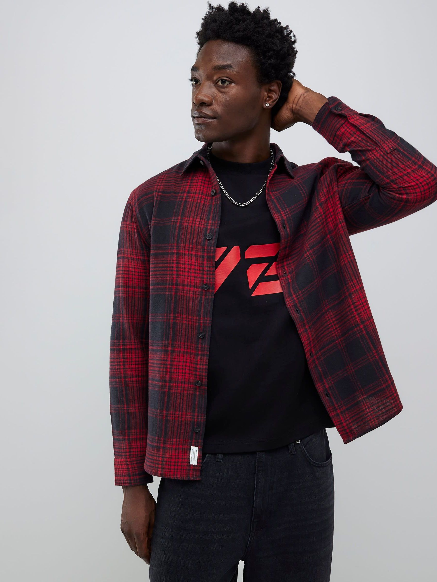 Buy River Island Red Regular Fit Check Shirt from Next USA