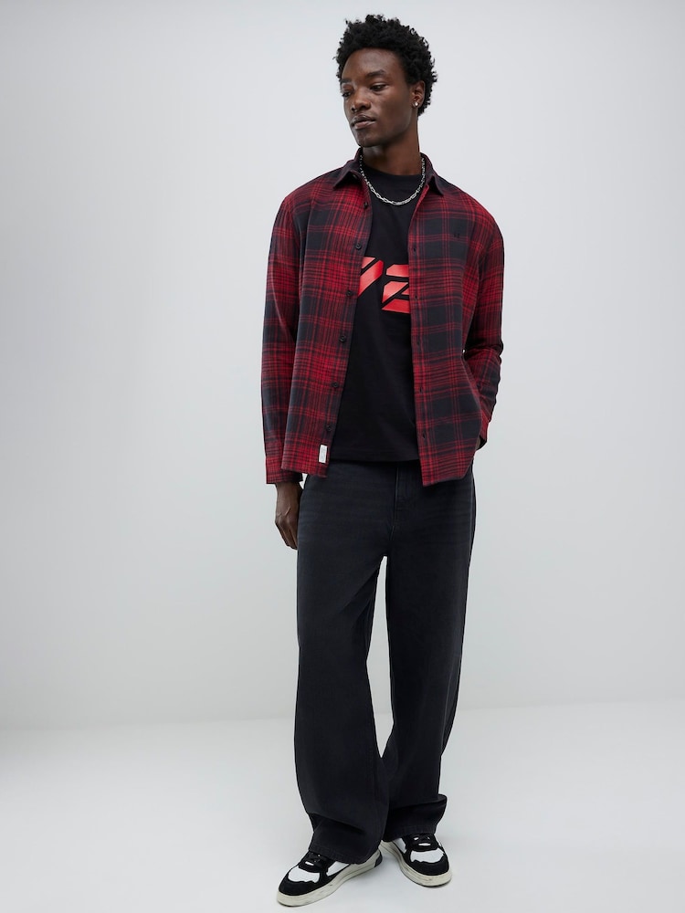 Mens River Island Red Regular Fit Check Shirt XS Mens River Island Red Regular Fit Check Shirt XS