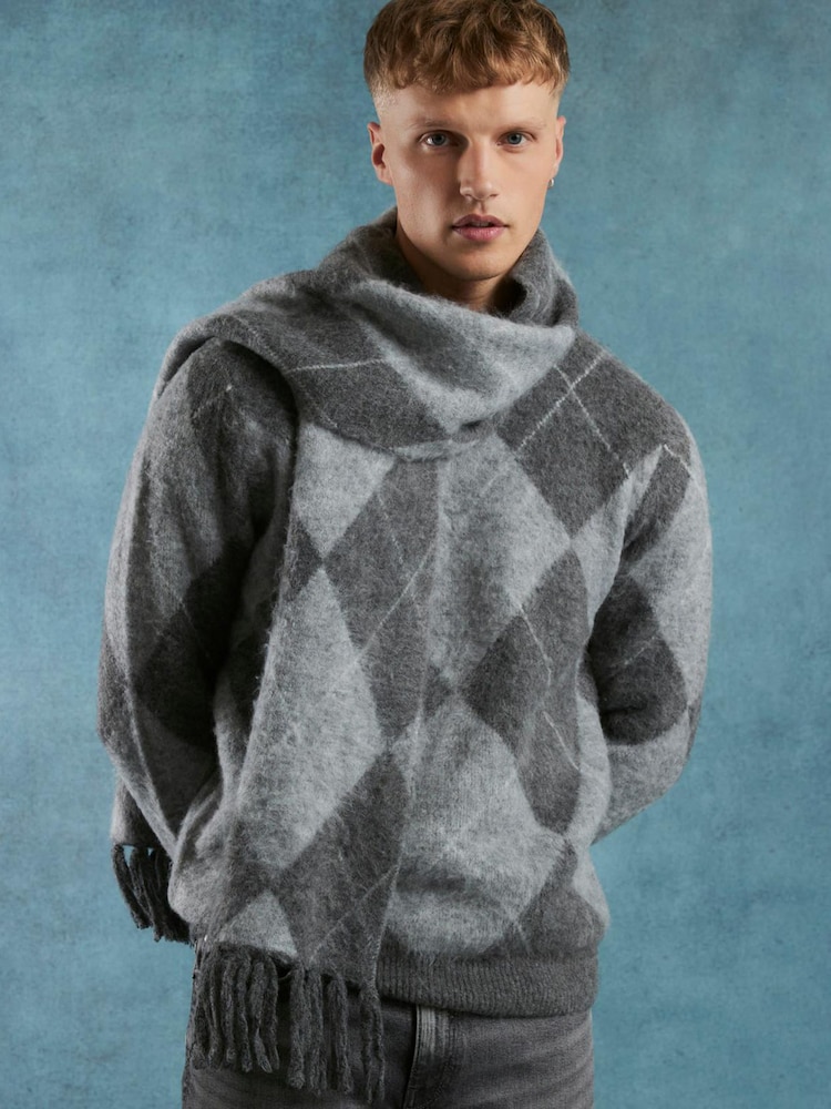 River Island brušen argyle šal - Slika 1 iz 3 River Island brušen argyle šal - Slika 1 iz 3