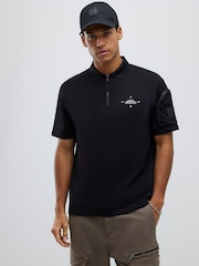 River Island Black Regular Fit Pocket Detail Polo Shirt - Image 3 of 4
