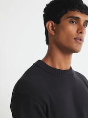 River Island Black Slim Fit Badged Crew Neck Jumper - Image 4 of 4