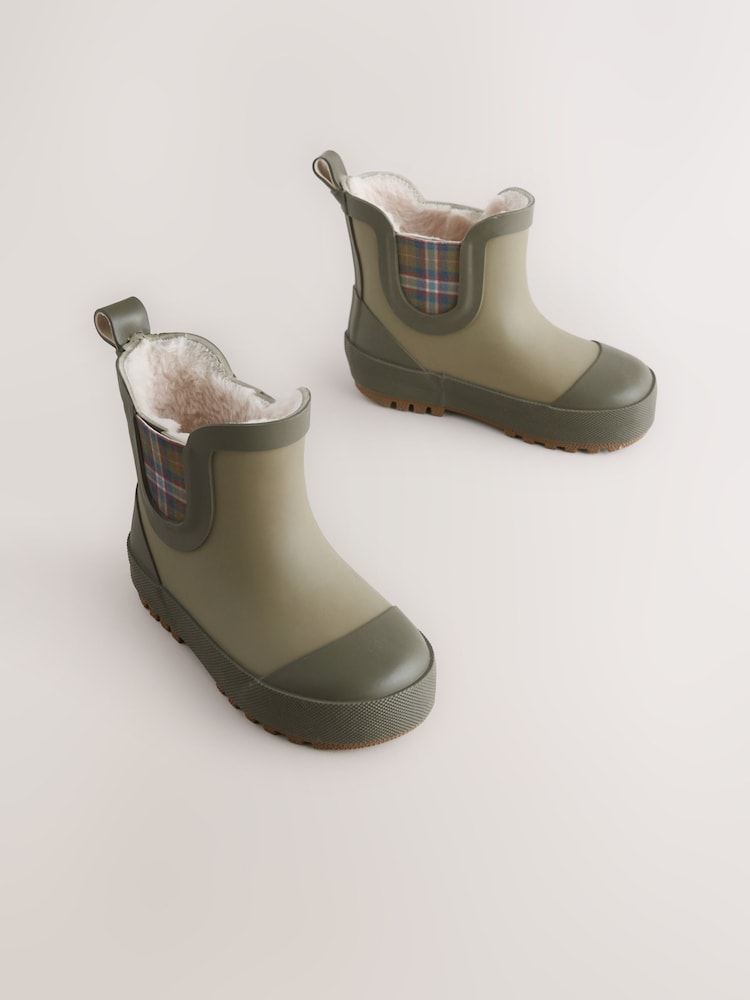 Khaki/Green Warm Lined Ankle Wellies - Image 1 of 5
