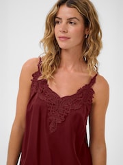 Cream Red CRAnna Sleeveless Lace Trim Camisoles - Image 4 of 6