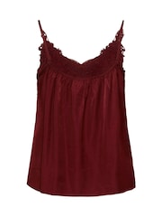 Cream Red CRAnna Sleeveless Lace Trim Camisoles - Image 6 of 6