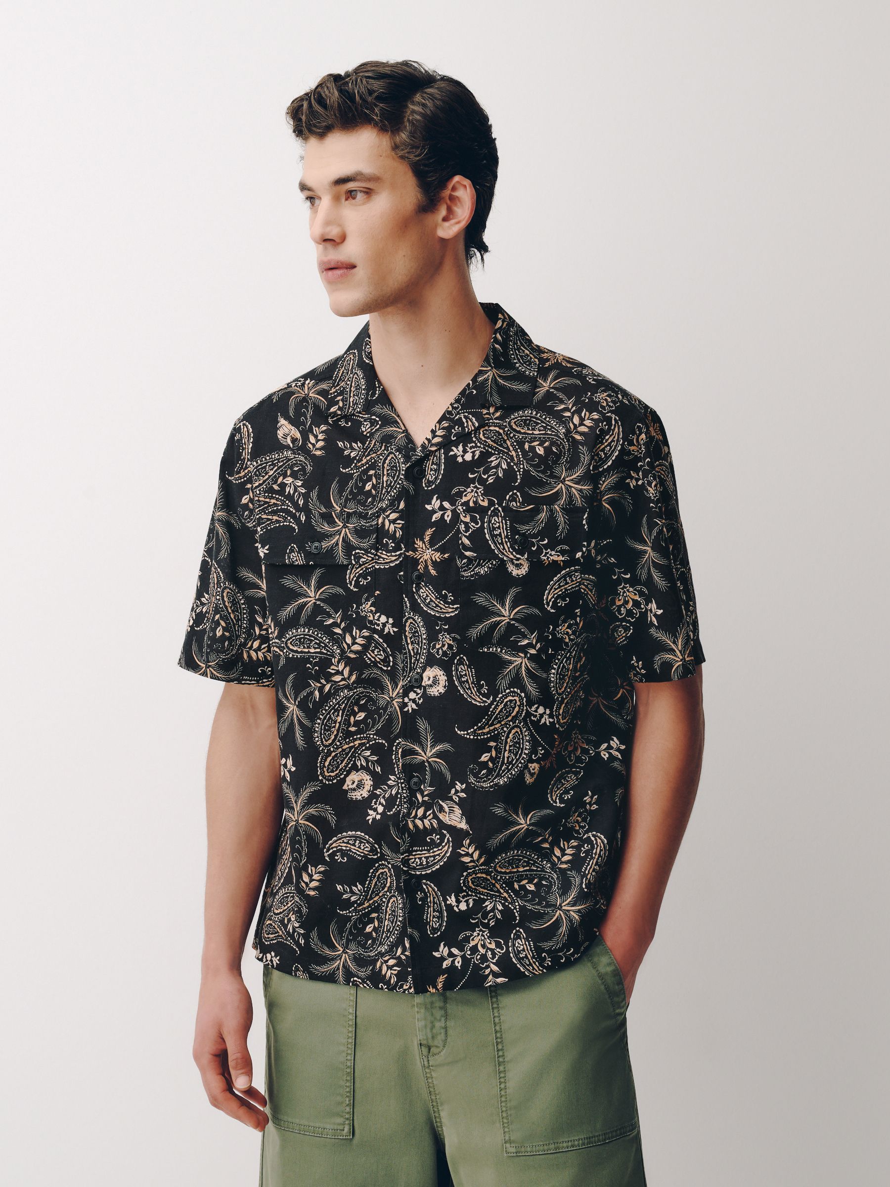 Buy Black Paisley Print Short Sleeve Shirt from Next USA