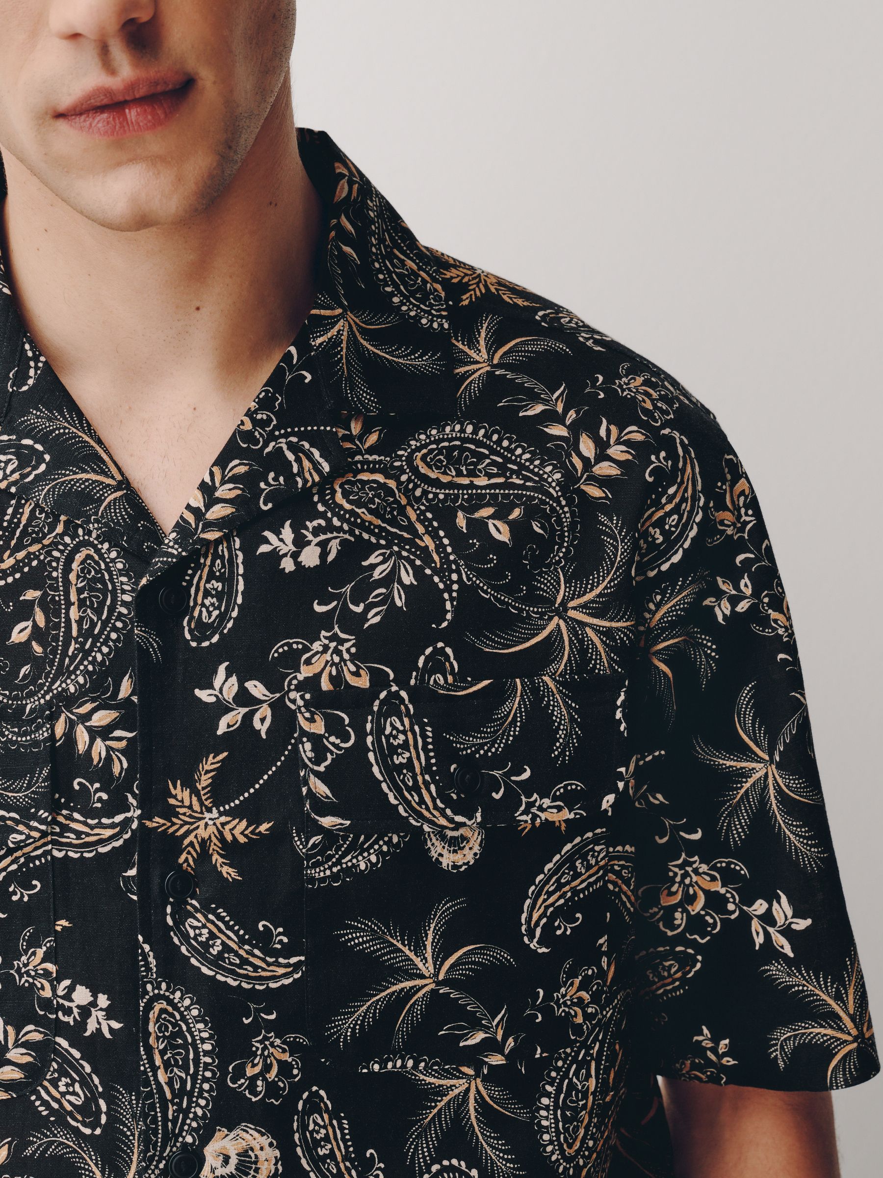 Buy Black Paisley Print Short Sleeve Shirt from Next USA