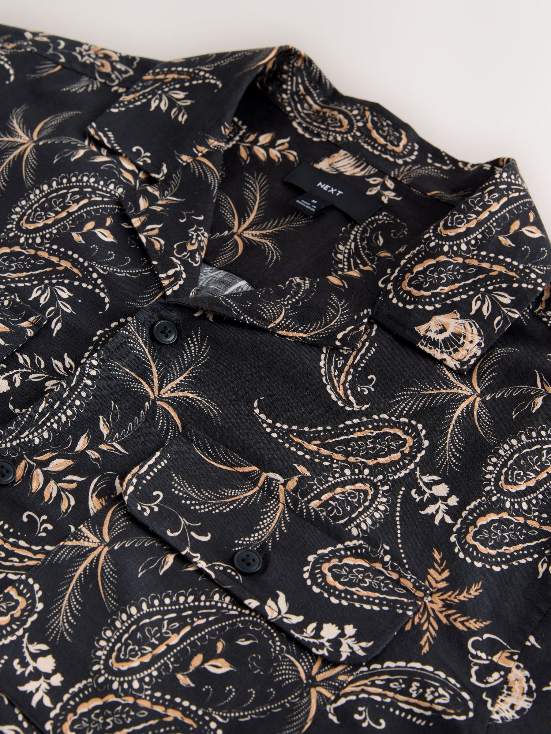 Buy Black Paisley Print Short Sleeve Shirt from Next USA