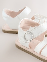 White Wide Fit (G) Heart Occasion Sandals - Image 3 of 5