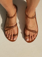Manebi Cream Francesca Leather Sandals - Image 1 of 3