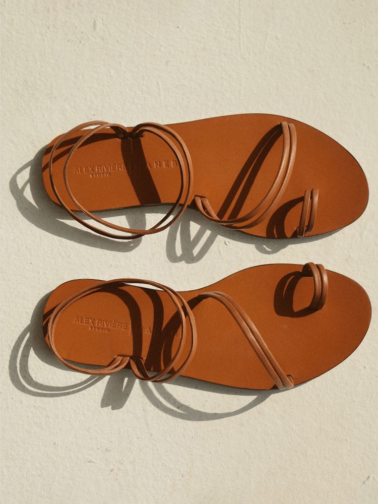 Manebi Cream Francesca Leather Sandals - Image 3 of 3