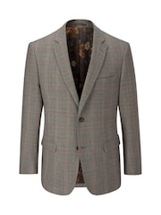 Skopes Brown Haley Tailored Fit Check Suit Jacket - Image 6 of 7