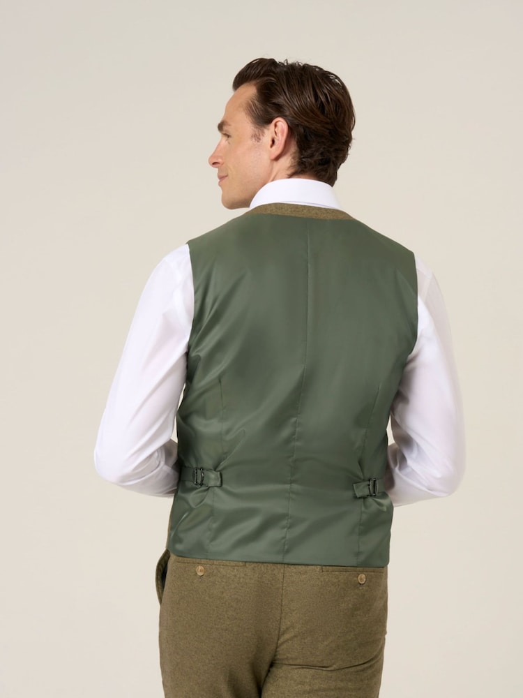 Skopes Green Fox Textured Suit Waistcoat - Image 2 of 4 Skopes Green Fox Textured Suit Waistcoat - Image 2 of 4
