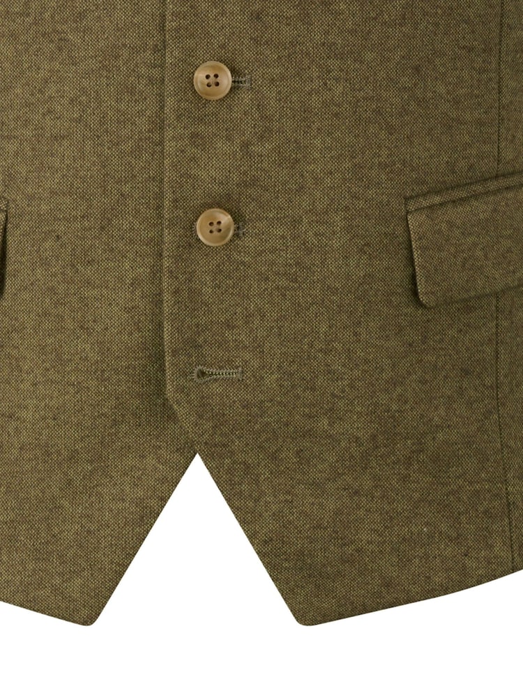 Skopes Green Fox Textured Suit Waistcoat - Image 4 of 4 Skopes Green Fox Textured Suit Waistcoat - Image 4 of 4