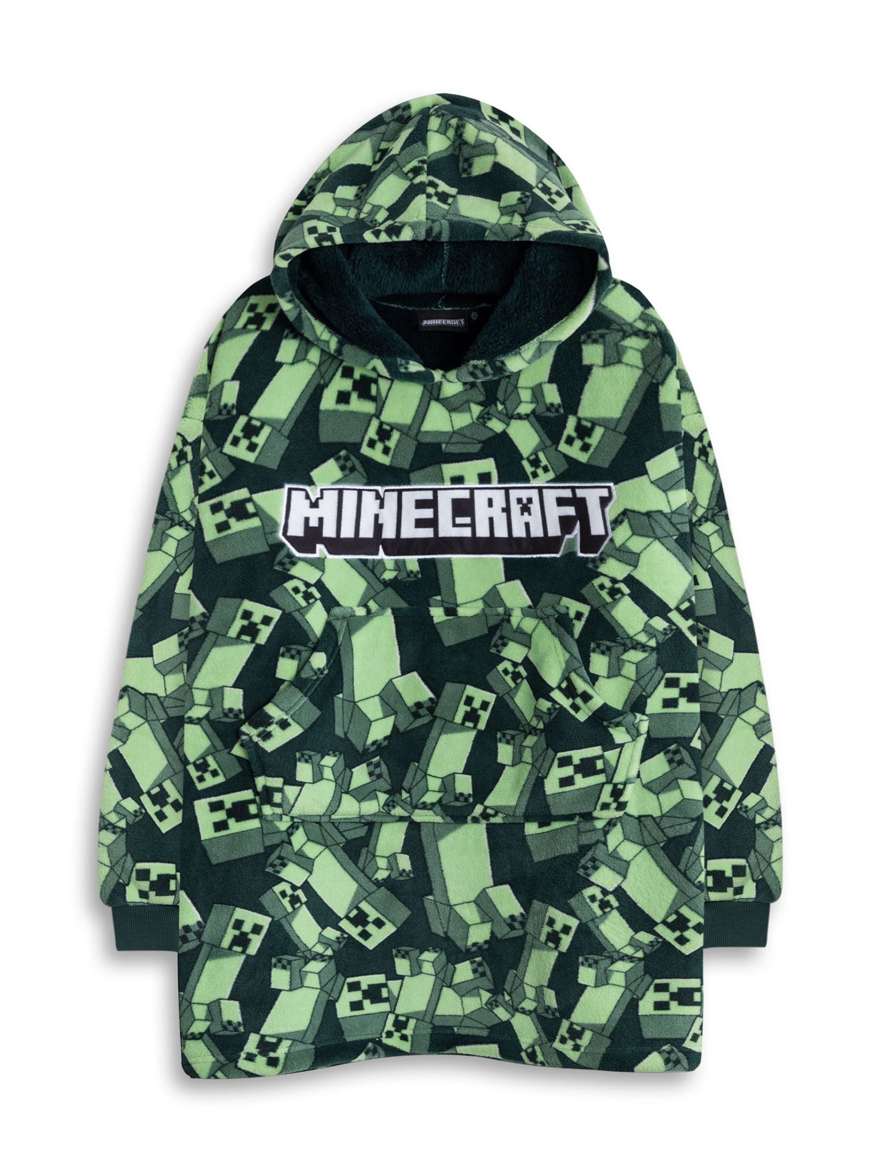Minecraft Blanket Hoodie | Boys Green Gaming | Official Merch - Image 4