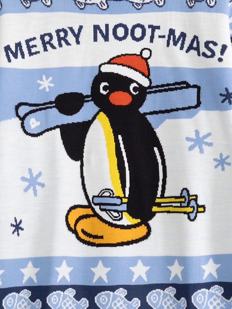Vanilla Underground Blue Pingu Merry Noot-mas Christmas Jumper - Image 6 of 6 Vanilla Underground Blue Pingu Merry Noot-mas Christmas Jumper - Image 6 of 6