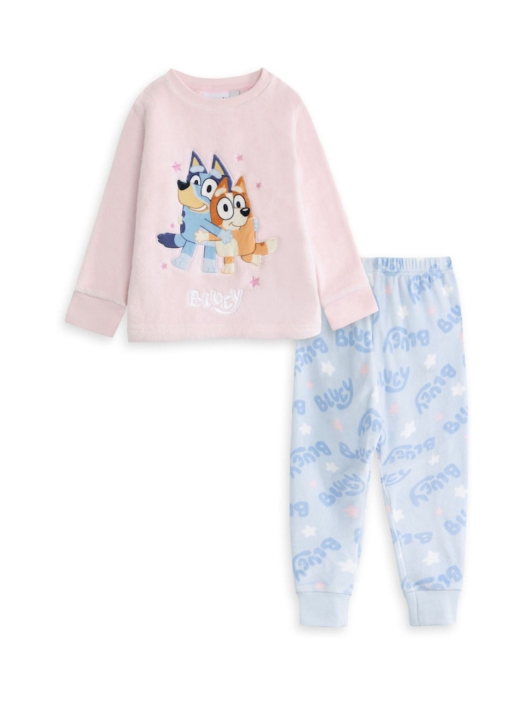 Vanilla Underground Pink Bluey Fleece Long Sleeve Long Leg Pyjamas Set - Image 1 of 6