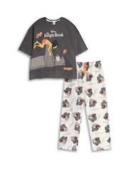 Vanilla Underground Grey Disney The Jungle Book Short Sleeve Long Leg Pyjamas Set - Image 1 of 6