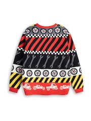 Vanilla Underground Red Hot Wheels Tyre & Spanner Fairisle Christmas Jumper - Image 2 of 6