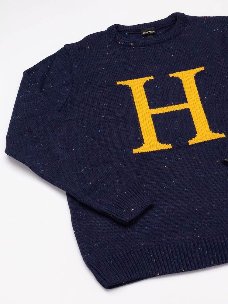 Vanilla Underground Blue Harry Potter Christmas Jumper - Image 2 of 5 Vanilla Underground Blue Harry Potter Christmas Jumper - Image 2 of 5
