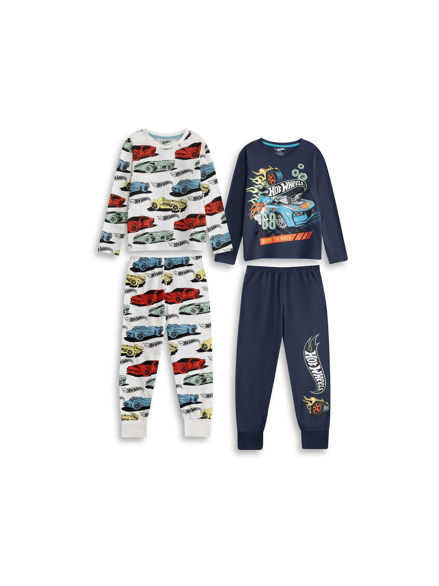 Hot Wheels Unisex Multicolor Multi-Pack Of 2 Long Sleeve Long Leg Pyjama Set | Multicoloured | Size: 11-12 Years - Image 3