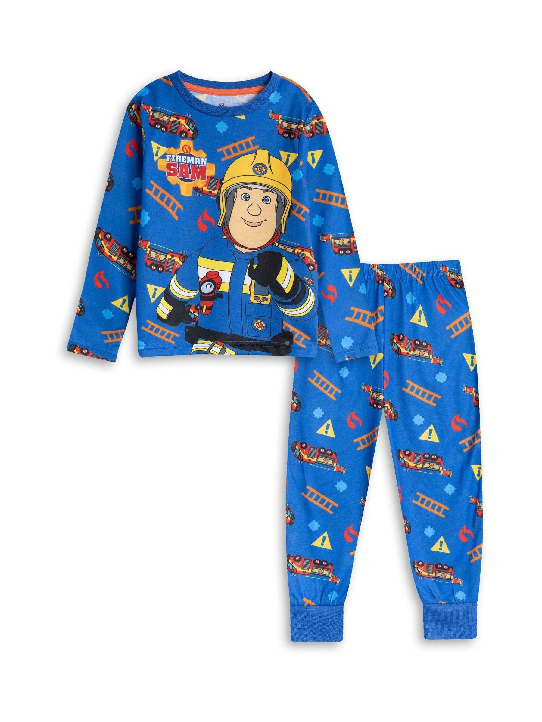 Fireman Sam Men's Blue Boy's Long Sleeve Long Leg Pyjama Set | | Official Merch | Size: 5-6 Years - Image 3