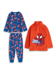 Vanilla Underground Blue Spidey & Friends  Long Sleeve Long Leg Pyjamas Set 3 Piece - Image 1 of 6