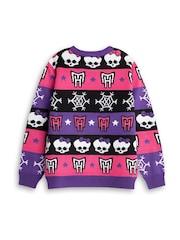 Vanilla Underground Pink Monster High Skull & Snowflake Fairisle Christmas Jumper - Image 2 of 6