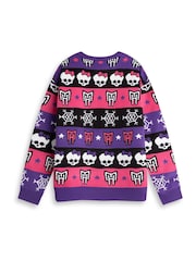 Vanilla Underground Pink Monster High Skull & Snowflake Fairisle Christmas Jumper - Image 2 of 6