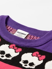 Vanilla Underground Pink Monster High Skull & Snowflake Fairisle Christmas Jumper - Image 3 of 6
