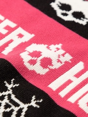 Vanilla Underground Pink Monster High Skull & Snowflake Fairisle Christmas Jumper - Image 4 of 6