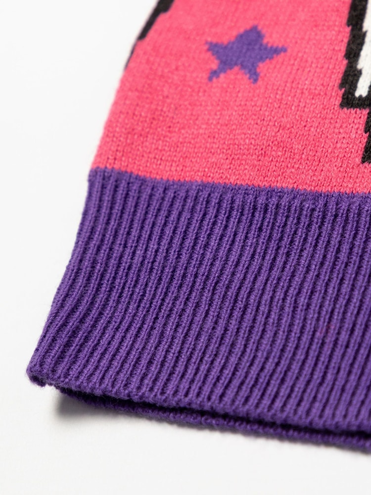 Vanilla Underground Pink Monster High Skull & Snowflake Fairisle Christmas Jumper - Image 6 of 6