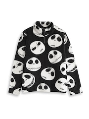 Vanilla Underground Black The Nightmare Before Christmas Faces Fleece Quarter Zip Jumper - Image 1 of 6