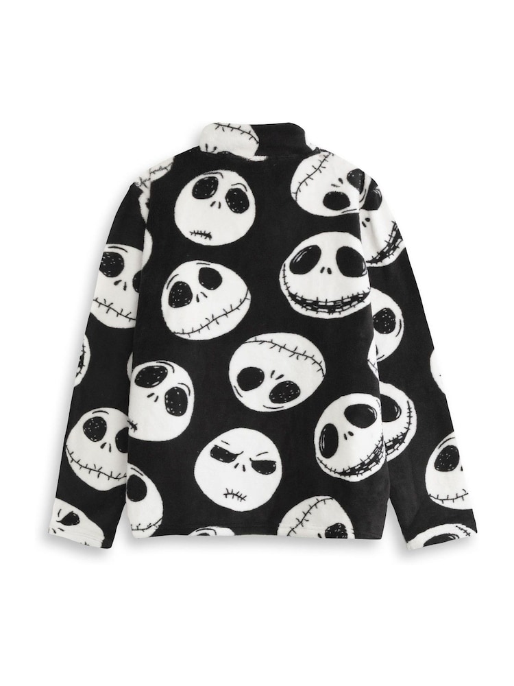 Vanilla Underground Black The Nightmare Before Christmas Faces Fleece Quarter Zip Jumper - Image 2 of 6
