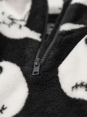 Vanilla Underground Black The Nightmare Before Christmas Faces Fleece Quarter Zip Jumper - Image 4 of 6