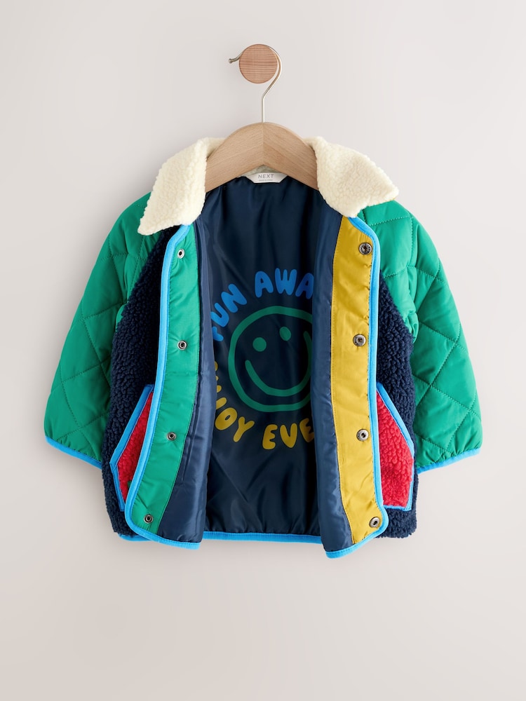 Multi Colourblock Borg Coat (3mths-7yrs) - Image 2 of 6 Multi Colourblock Borg Coat (3mths-7yrs) - Image 2 of 6
